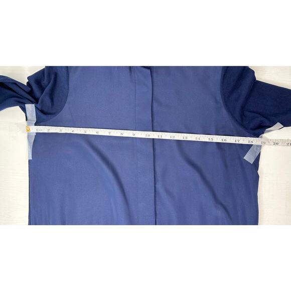 Hobbs London Shift Dress Blue Long Sleeve Collared Work Office Professional 4 - Picture 9 of 12